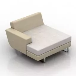 Corner Beige Sofa, Daybed Sofa 3d model