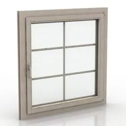 Square Window With Grid Frame 3d model