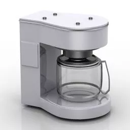 Coffee Machine With Glass Mug 3d model