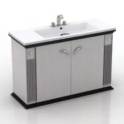Wash Basin Cabinet With Sink 3d model