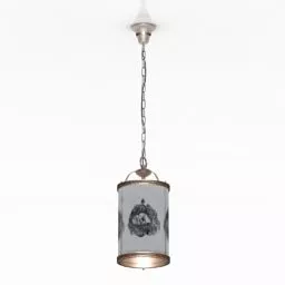 Chain Pendant Lamp With Cylinder Shade 3d model
