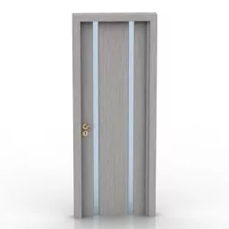 Single Door With Vertical Line Decoration 3d model