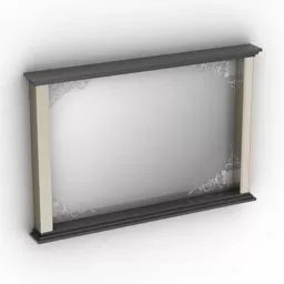 Rectangle Mirror With Thick Frame 3d model