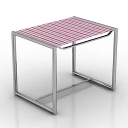 Square Seat, Inox Frame 3d model