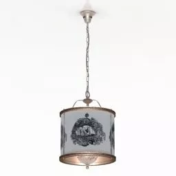 Pendant Lamp With Decorative Cylinder Shade 3d model