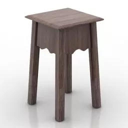 Wood Seat Walnut Material 3d model