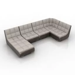 Sofa U Shape Upholstered 3d model