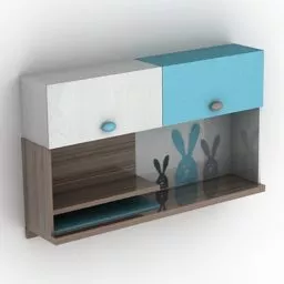 Color Shelf With Label Decoration 3d model