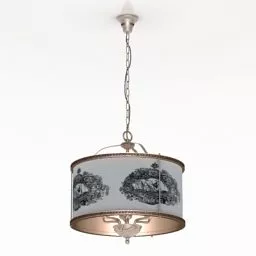 Ceiling Lamp With Circle Texture Shape 3d model