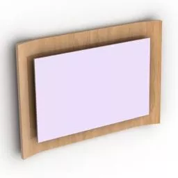 Mirror On Wooden Base 3d model