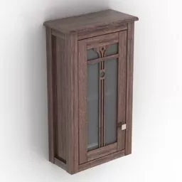 Walnut Locker Wall Mounted 3d model