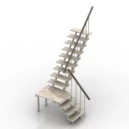Staircase With Steel Structure 3d model