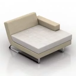 Single Corner Sofa Beige Color 3d model