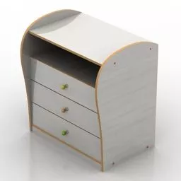 Mdf Locker Curved Edge With Drawers 3d model