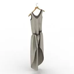 Party Dress Grey Velvet Color 3d model