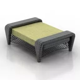 Rectangular Upholstered Seat White Leather 3d model