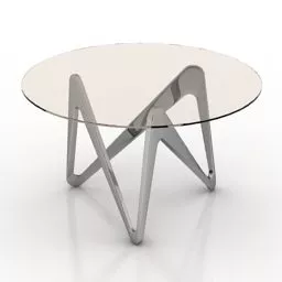 Round Glass With Zigzag Leg 3d model