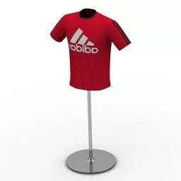 Fashion Red Shirt On Stand 3d model