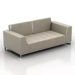 Beige Sofa With Inox Leg 3d model