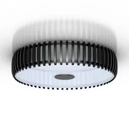Circle Ceiling Lamp, Wood Bar Shade 3d model