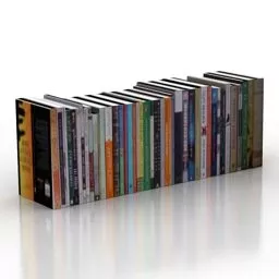 Books Stack Various Label 3d model