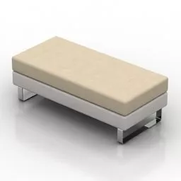 Upholstered Seat With Inox Leg 3d model