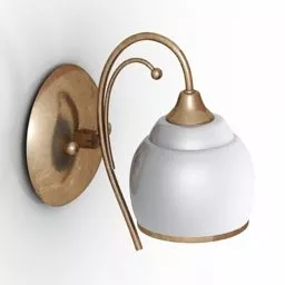Boutique Sconce Lamp, White Shade 3d model