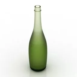 Green Wine Bottle 3d model