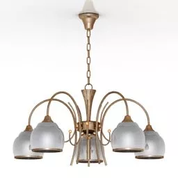 Pendant Lamp With Two Bulbs, Frame Covered 3d model