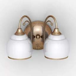 Bronze Sconce Lamp Two Bulbs 3d model
