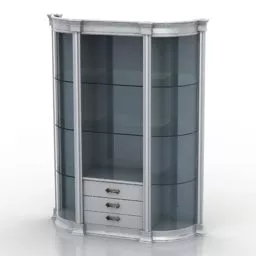 Glass Showcase With Drawers 3d model