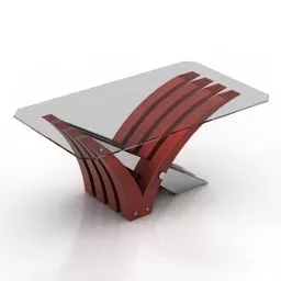 Glass Tea Table V Leg 3d model