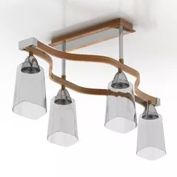 Ceiling Lamp With Four Bulbs 3d model