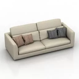 Upholstered Daybed Sofa With Low Back 3d model