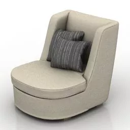 Upholstered Single Armchair 3d model