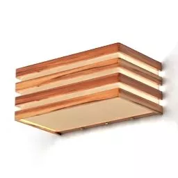 Sconce Lamp Square Shade, Wood Cover 3d model