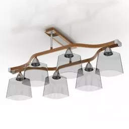 Pendant Lamp With Six Bulbs 3d model