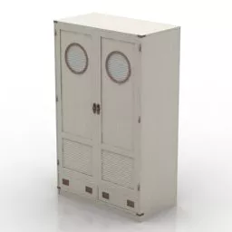 School Wardrobe White Painted 3d model