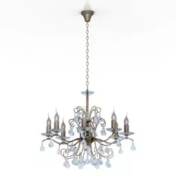 Luxury Glass Candle Chandelier 3d model