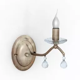 Bronze Sconce With Candle Bulb 3d model