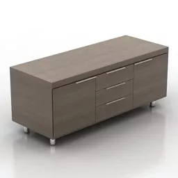 Walnut Locker, Modern Style 3d model
