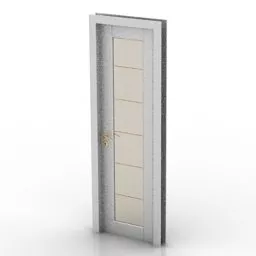 Single Door With Mdf Wood Frame 3d model