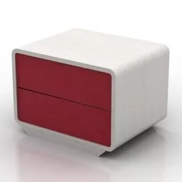 Nightstand White Wood Cover 3d model