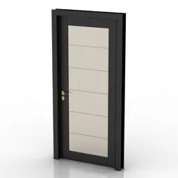 Door Dark Wood Frame 3d model