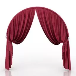 Curved Top Curtain 3d model