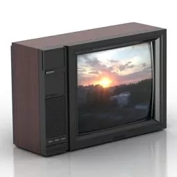 Wooden Case Tv Old Style 3d model