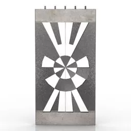 Steel Gate Carved Holes 3d model