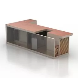 Small House Flat Roof 3d model