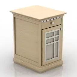 Nightstand Cabinet With Drawer 3d model