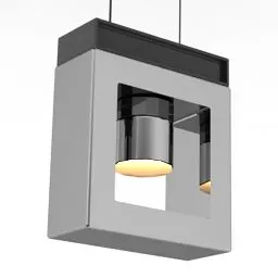 Rectangular Lamp With Cylinder Bulb 3d model